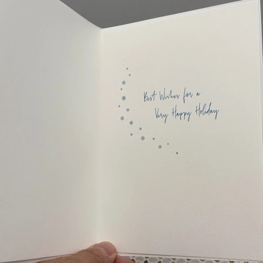 Papyrus Snowflake Holiday Cards Blue Ombre Laser Cut Gem 8ct Set 5x7 New